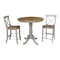 International Concepts Round 36 in Rd Ped Gathering Ht Table, 2 X-Back Counter Ht Stools, Hickory/Stone, 36 in W, 36 in L K41-36RT-6B-S6132-2 - alternate 1